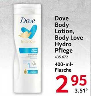 Dove Body Lotion, Body Love Hydro Pflege 400 ml - Jetzt im Angebot!