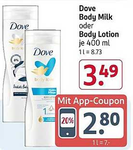Dove Body Milk oder Body Lotion 400 ml für nur 3,49 €