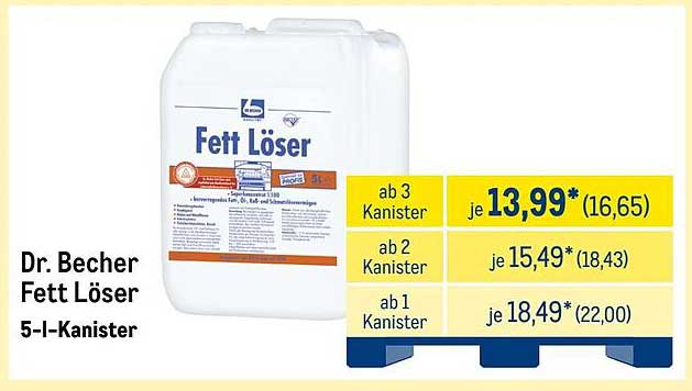 Dr. Becher Fett Löser 5-I-Kanister