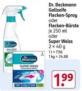 Dr. Beckmann Gallseife Flecken-Spray oder Flecken-Bürste je 250 ml oder Super Weiss 2 x 40 g