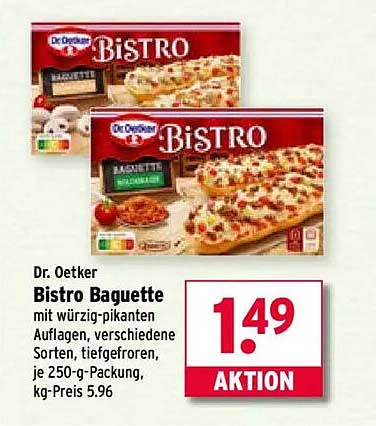 Dr. Oetker Bistro Baguette mit würzig-pikanten Auflagen