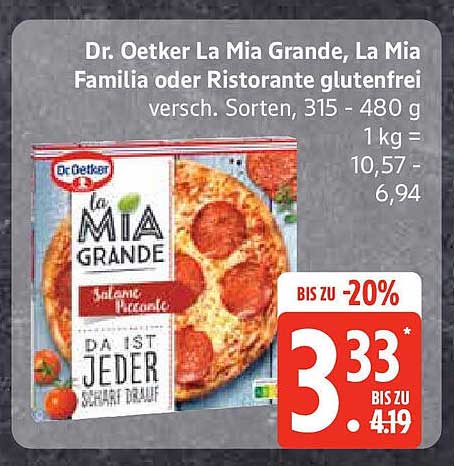 Dr. Oetker La Mia Grande, La Mia Familia oder Ristorante glutenfrei