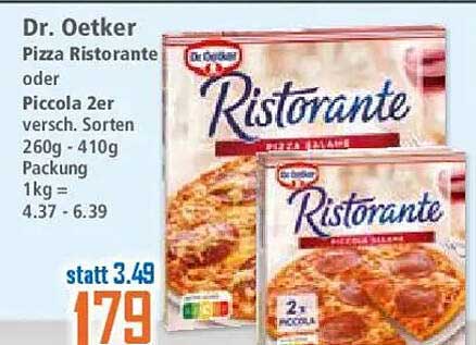 Dr. Oetker Pizza Ristorante oder Piccola 2er verschieden, 260g - 410g Packung