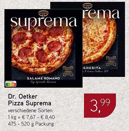 Dr. Oetker Pizza Suprema - verschiedene Sorten
