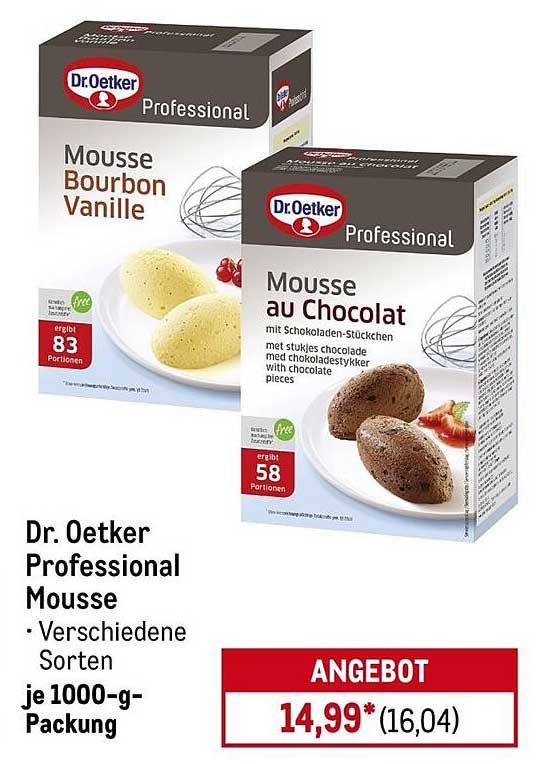 Dr. Oetker Professional Mousse - Verschiedene Sorten