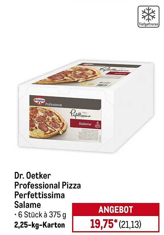 Dr. Oetker Professional Pizza Perfettissima Salame - 6 Stück à 375 g