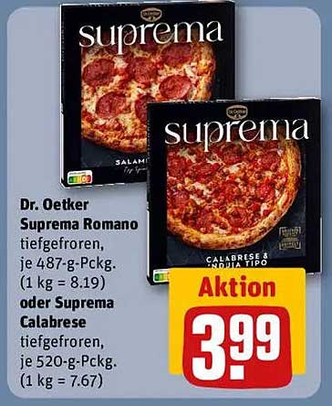 Dr. Oetker Suprema Romano tiefgefroren oder Suprema Calabrese tiefgefroren