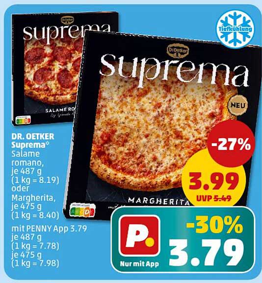 DR. OETKER SUPREMA* Salame romano oder Margherita 487 g