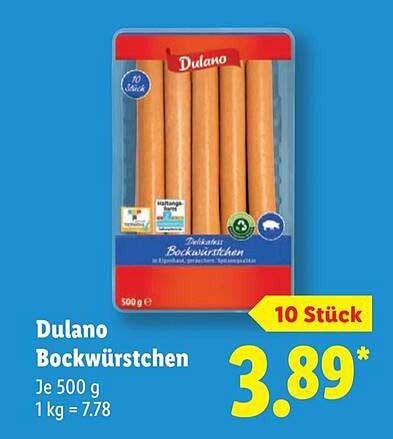 Dulano Bockwürstchen – 500 g, 10 Stück