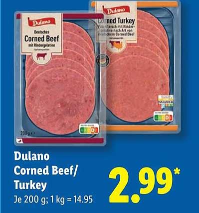 Dulano Corned Beef / Turkey - 200 g für nur 2,99 €