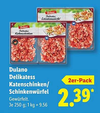 Dulano Delikatess Katenschinken/Schinkenwürfel 2er-Pack