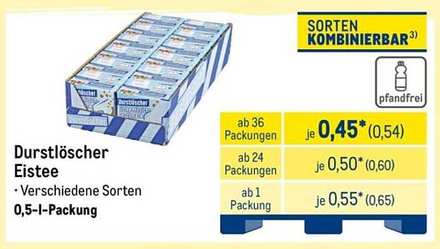 Durstlöscher Eistee - Verschiedene Sorten 0,5-l-Packung