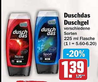 Duschdas Duschgel verschiedene Sorten 225 ml Flasche