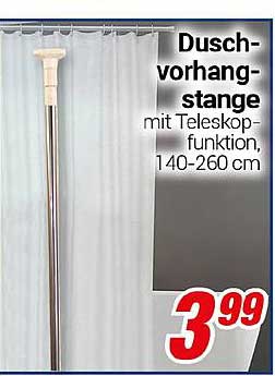 Duschvorhangstange mit Teleskopfunktion, 140-260 cm