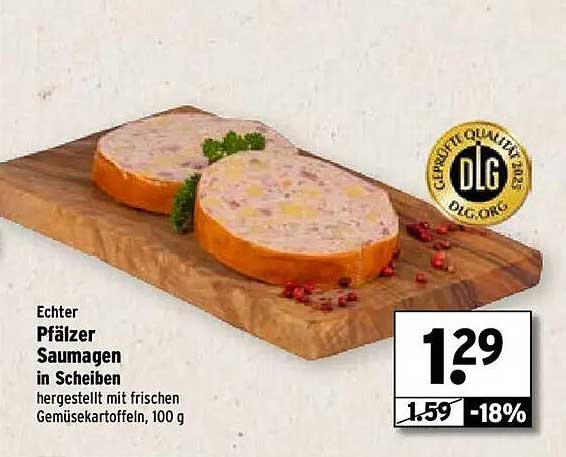 Echter Pfälzer Saumagen in Scheiben, 100 g