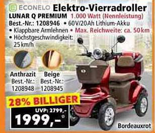 Econelo Elektro-Vierradroller Lunar Q Premium 1.000 Watt