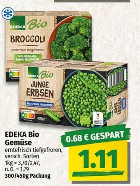 EDEKA Bio Gemüse - Broccoli und Junge Erbsen