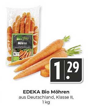 EDEKA Bio Möhren aus Deutschland, Klasse II, 1 kg