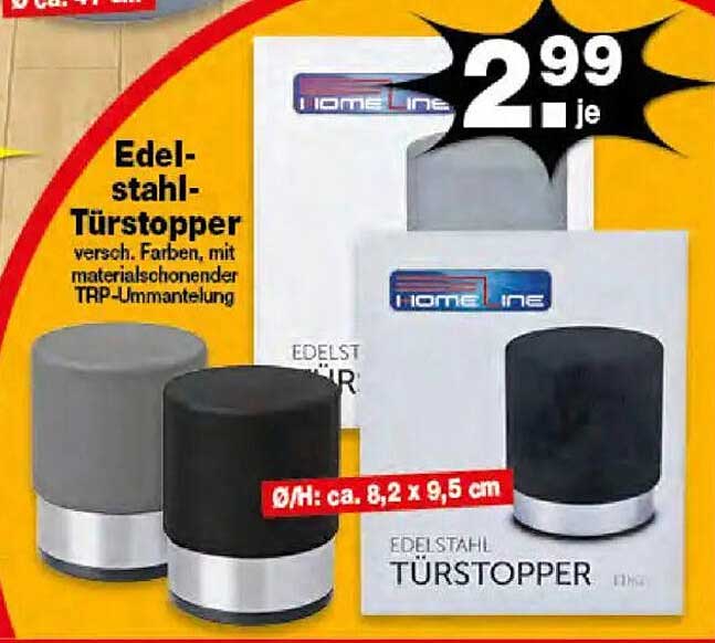 Edelstahl-Türstopper in verschiedenen Farben