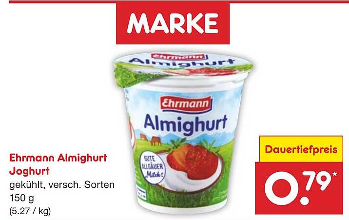 Ehrmann Almighurt Joghurt, gekühlt, verschiedene Sorten, 150 g