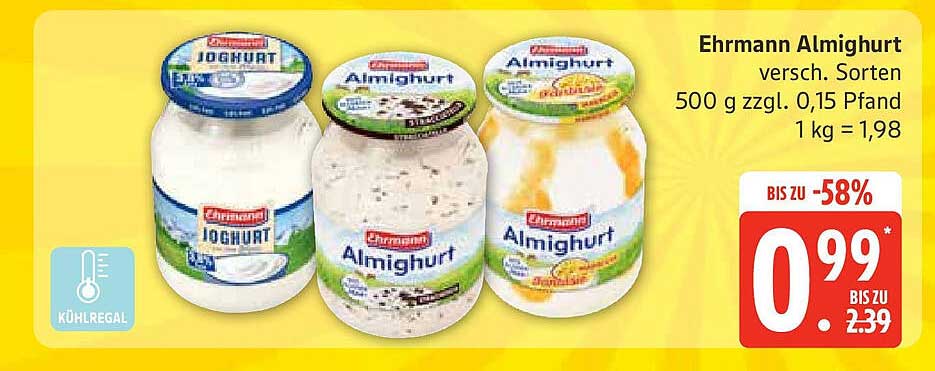 Ehrmann Almighurt - verschiedene Sorten