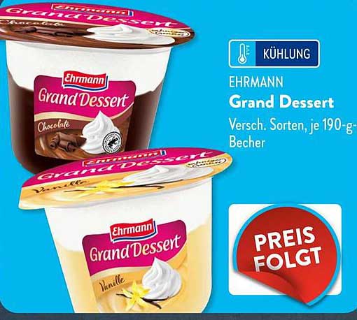 Ehrmann Grand Dessert in verschiedenen Sorten