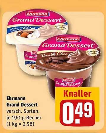 Ehrmann Grand Dessert – Knaller für 0,49 €