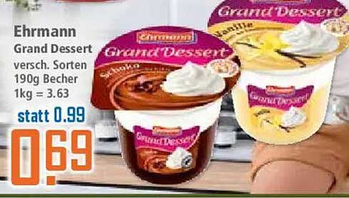Ehrmann Grand Dessert verschiedene Sorten 190g Becher