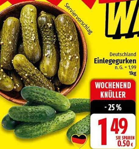 Einlegegurken 1 kg - Jetzt zum Sonderpreis!