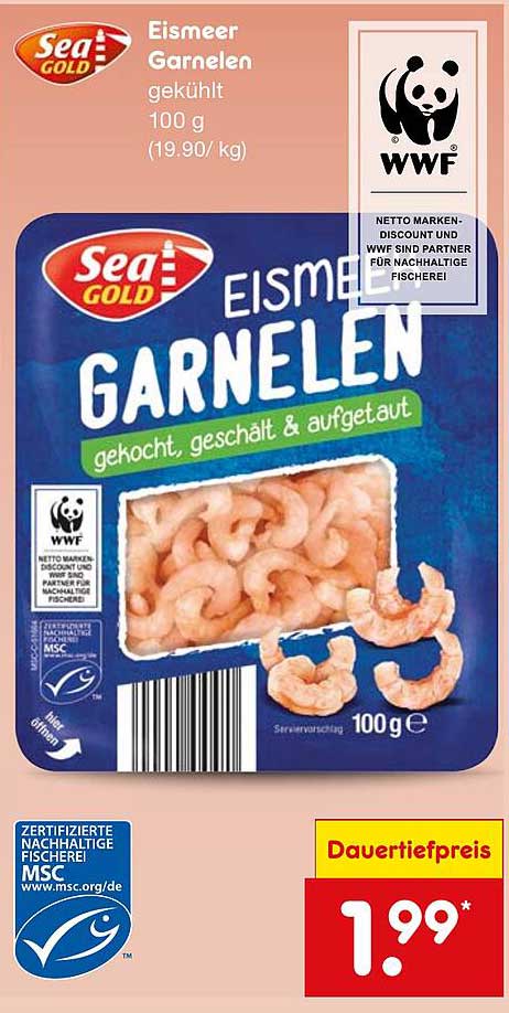 Eismeer Garnelen gekühlt - 100 g