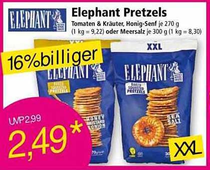 Elephant Pretzels - Tomaten & Kräuter, Honig-Senf je 270 g