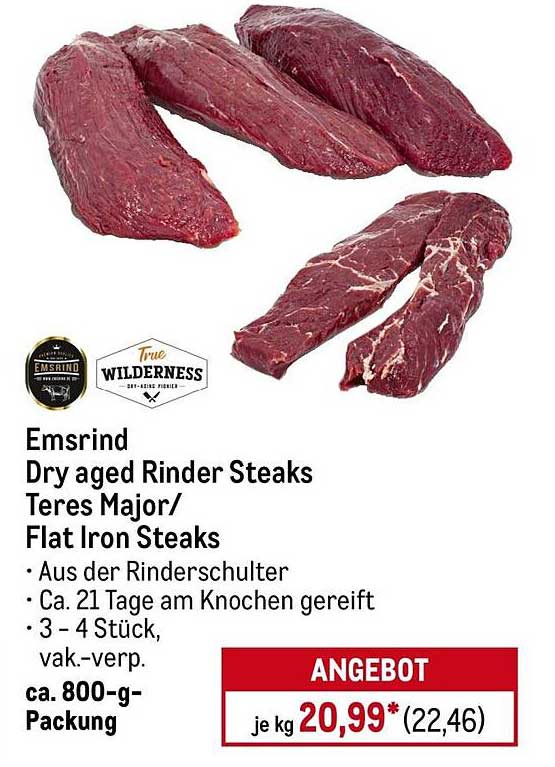 Emsrind Dry aged Rinder Steaks Teres Major/Flat Iron Steaks