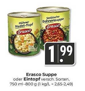 Erasco Suppe oder Eintopf, 750 ml - 800 g