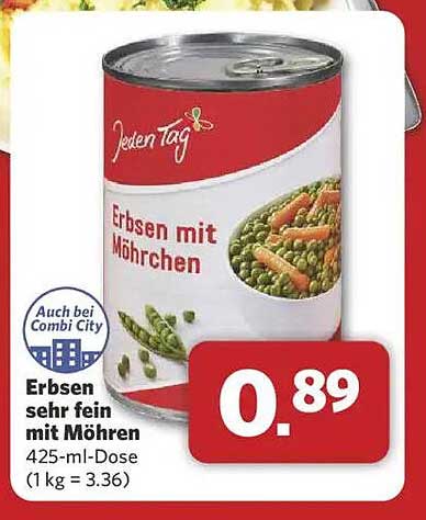 Erbsen sehr fein mit Möhrchen – 425-ml-Dose