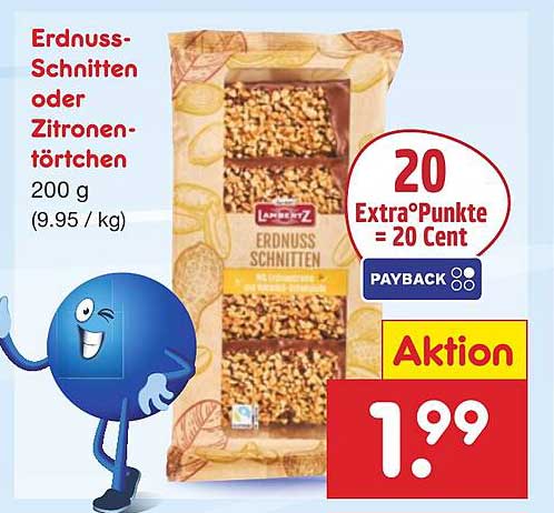Erdnuss-Schnitten oder Zitronentörtchen 200 g