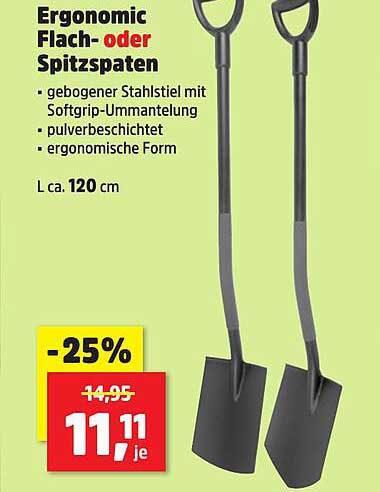 Ergonomic Flach- oder Spitzspaten