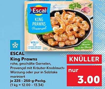 ESCAL King Prawns - Rohe, geschälte Garnelen
