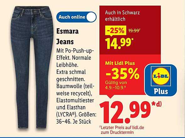 Esmara Jeans mit Po-Push-up-Effekt