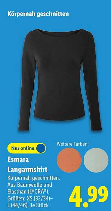 Esmara Langarmshirt – Körpernah geschnitten