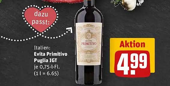 Evita Primitivo Puglia IGT je 0,75 l Fl.