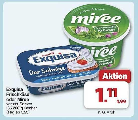 Exquisa Frischkäse oder Miree 135-200 g-Becher