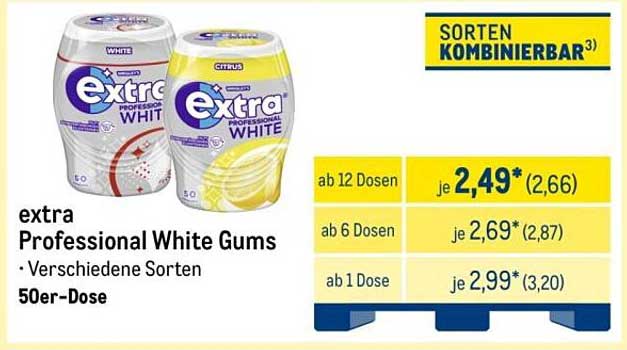 extra Professional White Gums - Verschiedene Sorten