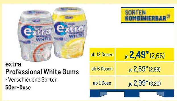 extra Professional White Gums - Verschiedene Sorten