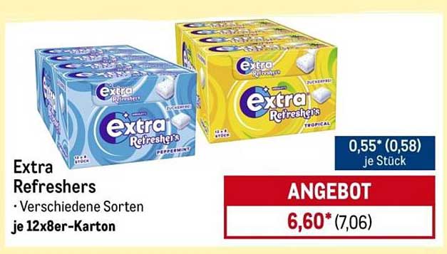 Extra Refreshers - Verschiedene Sorten je 12x8er-Karton
