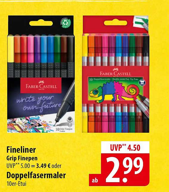 Faber-Castell Grip Finepen und Doppel-Fasermaler im Angebot