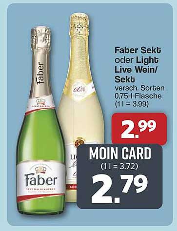 Faber Sekt oder Light Live Wein/Sekt 0,75 l-Flasche