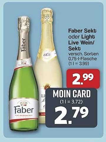 Faber Sekt oder Light Live Wein/Sekt 0,75-l-Flasche