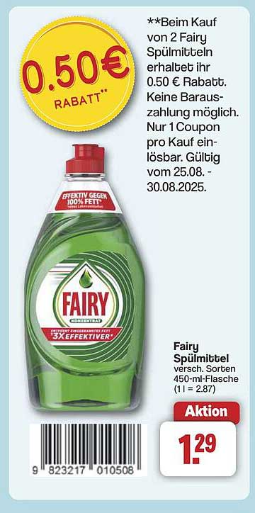 Fairy Spülmittel 450 ml - Aktionspreis mit Rabatt
