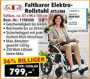 Faltbarer Elektro-Rollstuhl AT52304