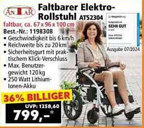 Faltbarer Elektro-Rollstuhl ATS2304